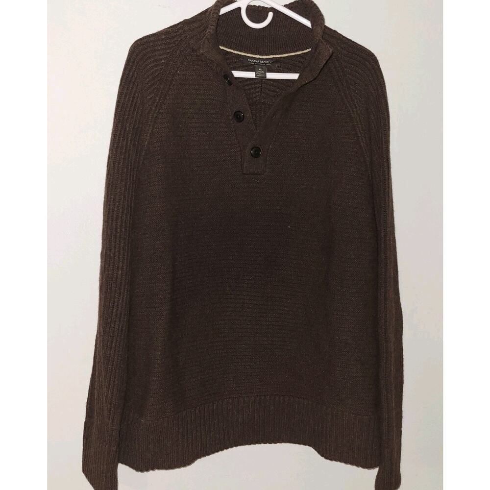 Banana Republic Mens Italian WoolBlend MockNeck Sweater Xl Extra Large